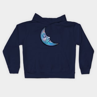 Once In A Blue Sleeping Moon Kids Hoodie